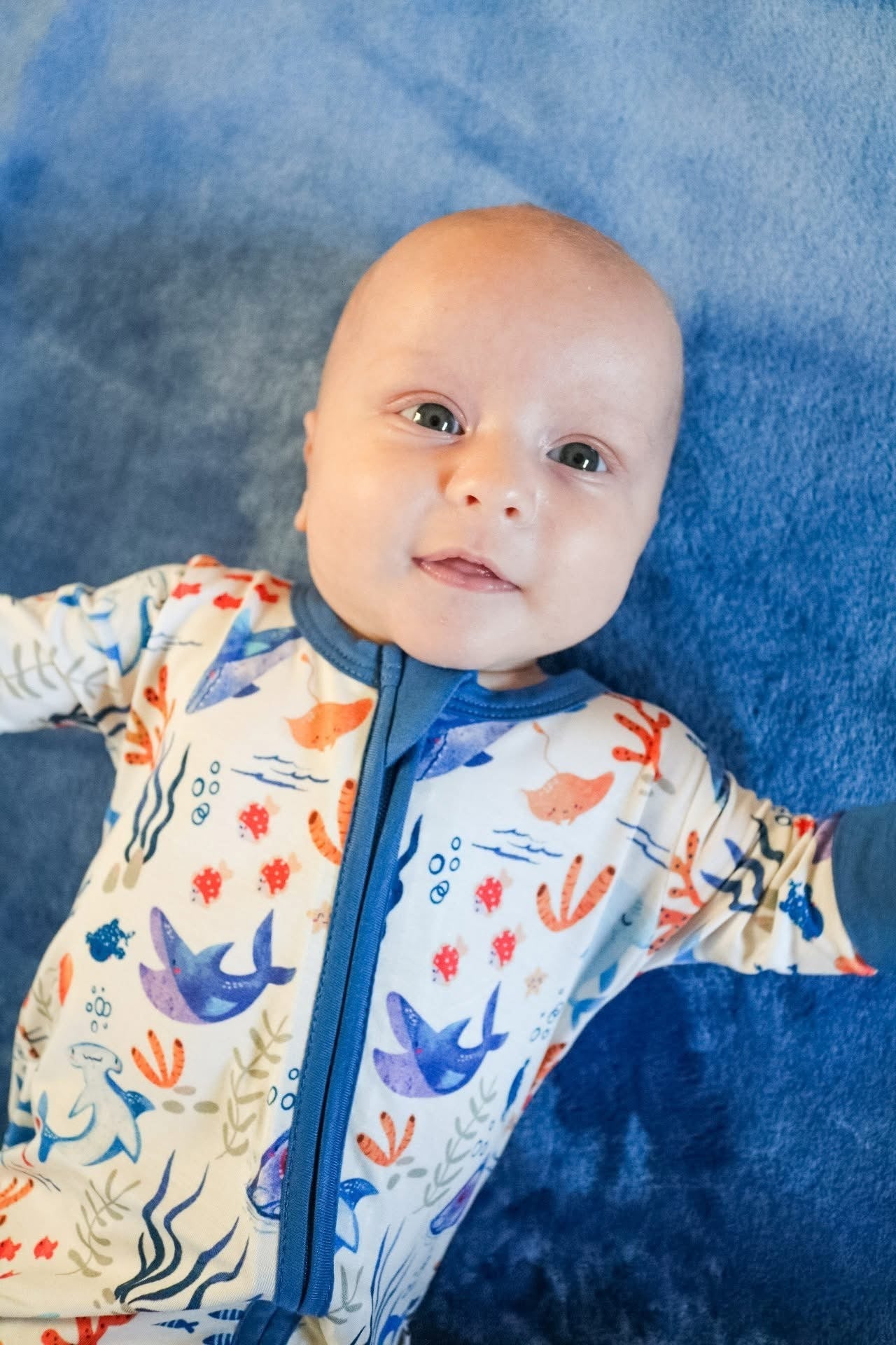 Slumber Sharks Bamboo Viscose 2-Way Zipper Romper